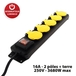 Bloc multiprises 5 prises avec interrupteur et cordon 1,5 m H05RR-F 3G1,5 mm² - VELAMP - ST305-FR