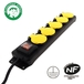 Bloc multiprises 5 prises avec interrupteur et cordon 1,5 m H05RR-F 3G1,5 mm² - VELAMP - ST305-FR