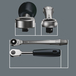Cliquet Zyklop Metal avec carré mâle traversant, à carré 1/4