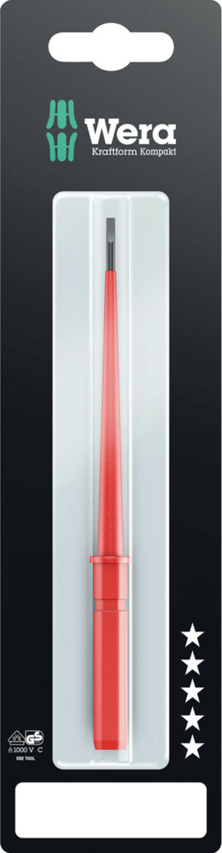 Lame interchangeable (vis à fente) pour KK VDE Kraftform Kompakt VDE 60 i 0,4 x 2,5 x 154 mm SB Wera - 05004400001
