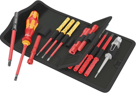 Assortiment de tournevis VDE avec 18 lames isolées interchangeables Wera Kraftform Kompakt - 05006613001