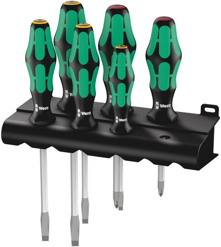 Rack Jeu de tournevis Kraftform Plus Lasertip + Rack 334 SK/6 WERA - 05007680001