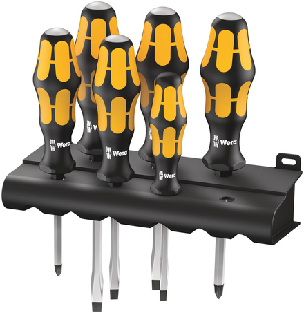 Jeu de tournevis Kraftform Wera : le tournevis-burin + Rack 932/6 WERA - 05018282001