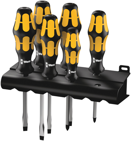 Kit tournevis Kraftform Wera : 6 Tournevis-burin + Rack WERA - 05018283001