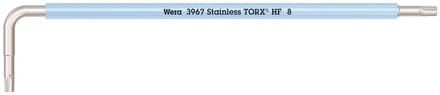 Clés mâles coudées avec fonction de retenue, version longue, acier inoxydable 3967 SXL HF TORX 8 WERA - 05022680001