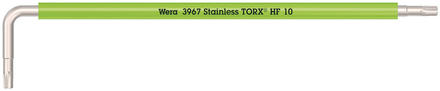 Clés mâles coudées avec fonction de retenue, version longue, acier inoxydable 3967 SXL HF TORX 10 WERA - 05022682001