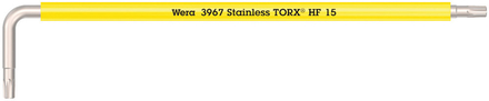 Clés mâles coudées avec fonction de retenue, version longue, acier inoxydable 3967 SXL HF TORX 15 WERA - 05022683001