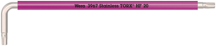 Clés mâles coudées avec fonction de retenue, version longue, acier inoxydable 3967 SXL HF TORX 20 WERA - 05022684001