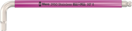 Clé coudée, métrique, inox, fonction retenue 3950 SPKL Hex-Plus HF 8,0 Wera - 05022697001