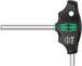 Tournevis hexagonal en T Hex-Plus avec fonction de retenue 454 Hex-Plus HF 8 x 100 mm WERA - 05023351001