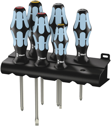 Jeu de tournevis, acier inoxydable + Rack 3334/3350/3355/6 WERA - 05032063001
