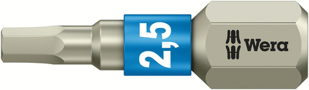 Embouts Hex-Plus, acier inoxydable 3840/1 TS Hex-Plus 2,5 x 25 mm WERA - 05071072001