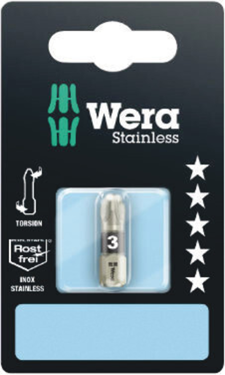 Embouts TS SB, acier inoxydable 3855/1 TS PZ 3 x 25 mm SB WERA - 05073615001