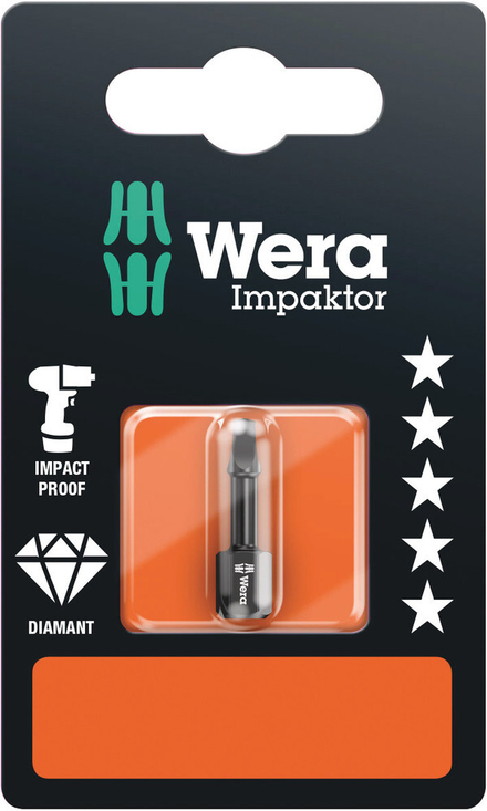 Embouts pour vis à empreinte carrée Impaktor IMP DC SB 868/1 IMP DC # 2 x 25 mm SB WERA - 05073931001