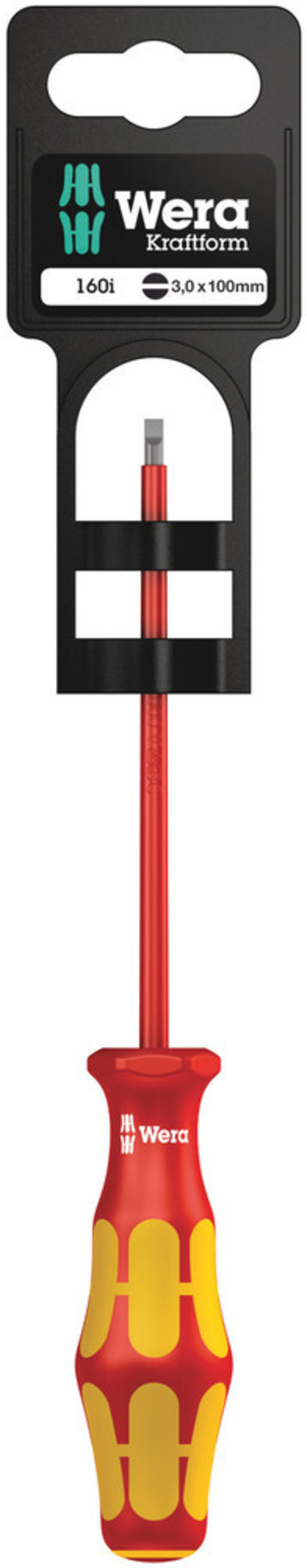 Tournevis isolé pour vis à fente 160 i 0,5 x 3,0 x 100 mm Hang-Tag WERA - 05100001001