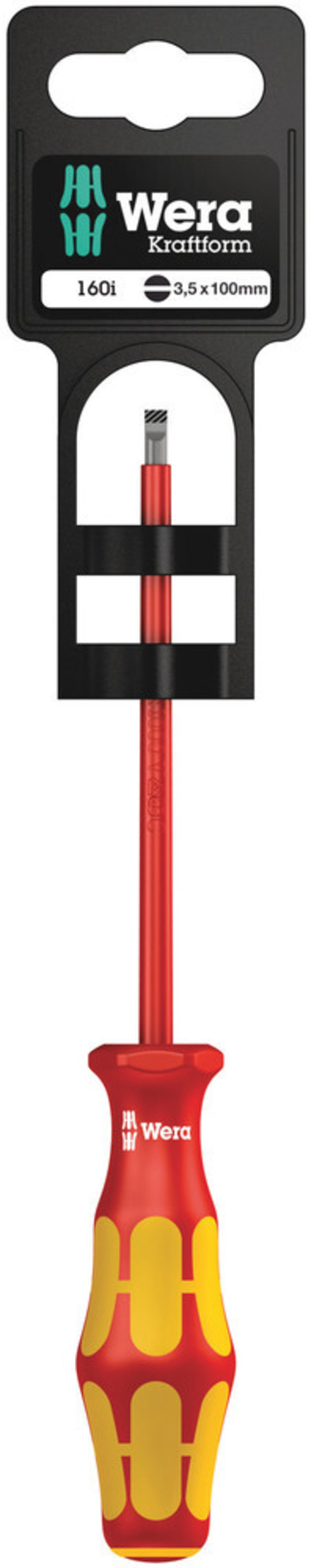 Tournevis isolé pour vis à fente 160 i 0,6 x 3,5 x 100 mm Hang-Tag WERA - 05100002001