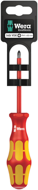 Tournevis isolé pour vis cruciformes PH 162 i PH 1 x 80 mm Hang-Tag WERA - 05100011001