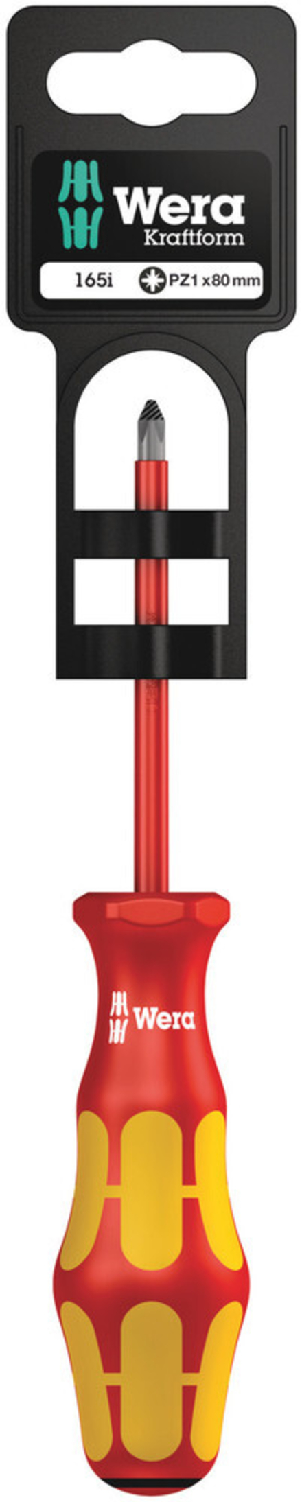 Tournevis isolé pour vis cruciformes PZ 165 i PZ 1 x 80 mm Hang-Tag WERA - 05100015001