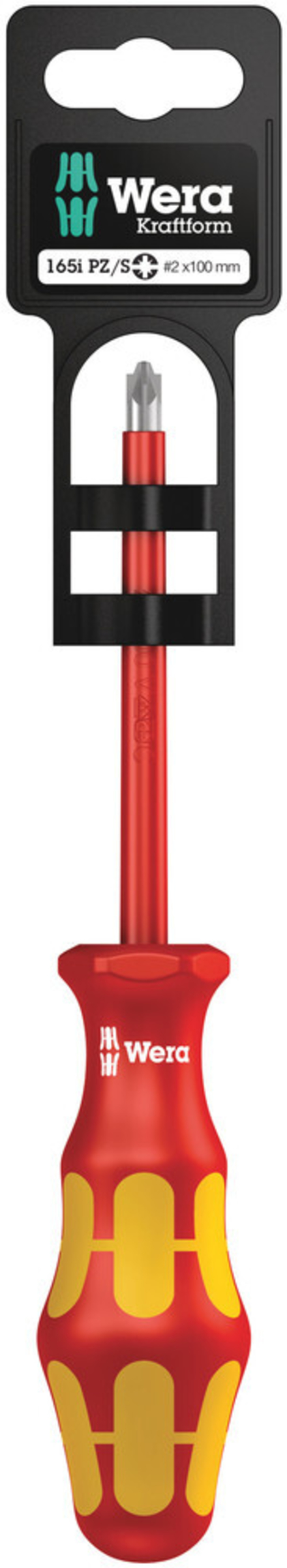 Tournevis isolé pour vis PlusMinus (Pozidriv/à fente) 165 i PZ/S # 2 x 100 mm Hang-Tag WERA - 05100022001