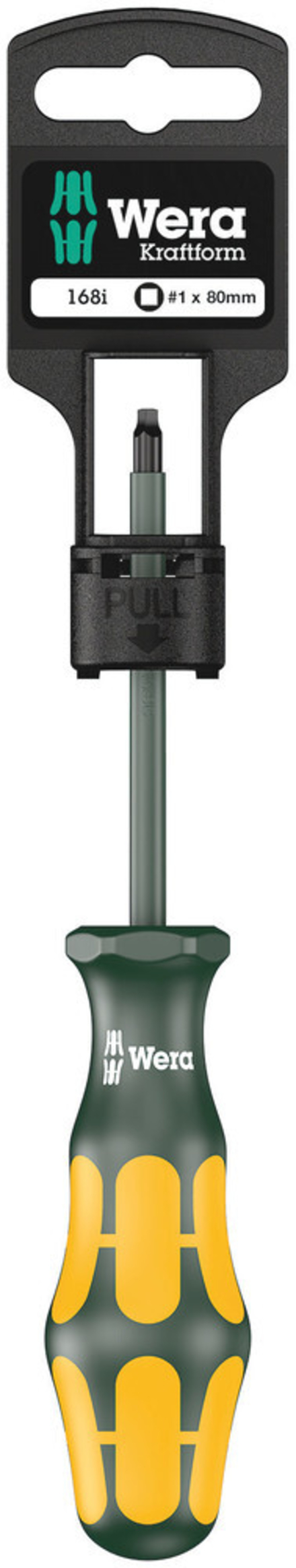 Tournevis isolé pour vis à empreinte carrée 168 i # 1 x 80 mm Hang-Tag WERA - 05100024001