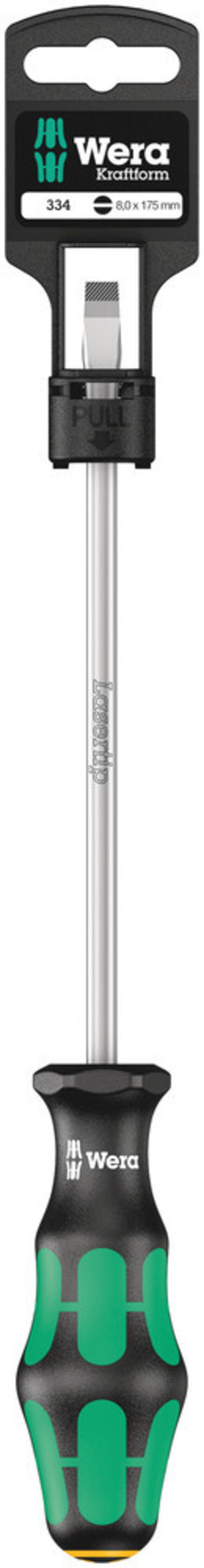 Tournevis pour vis à fent 334 1,2 x 8,0 x 175 mm Hang-Tag WERA - 05100031001
