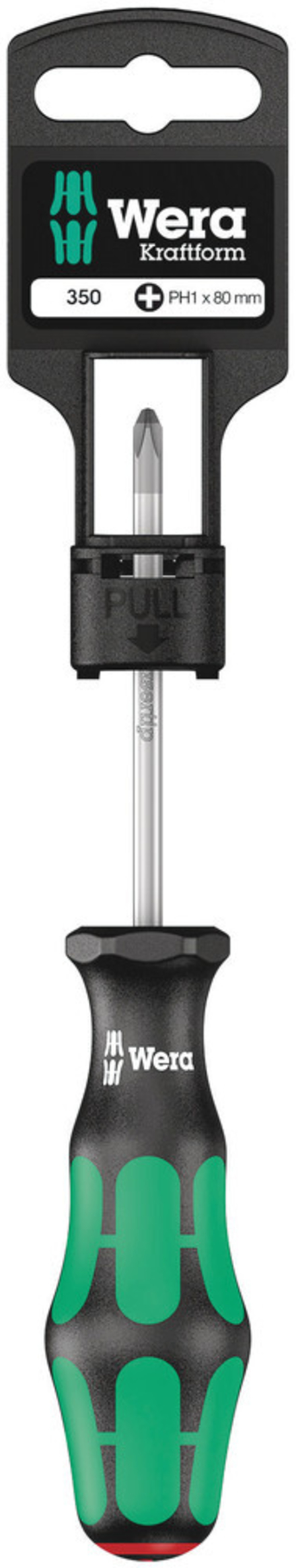 Tournevis pour vis Phillips 350 PH 1 x 80 mm Hang-Tag WERA - 05100051001