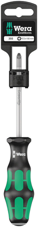 Tournevis pour vis cruciformes PZ 355 PZ 2 x 100 mm Hang-Tag WERA - 05100057001