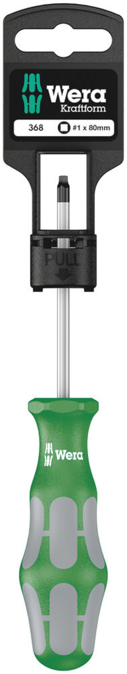 Tournevis pour vis à empreinte carrée 368 # 1 x 80 mm Hang-Tag WERA - 05100070001