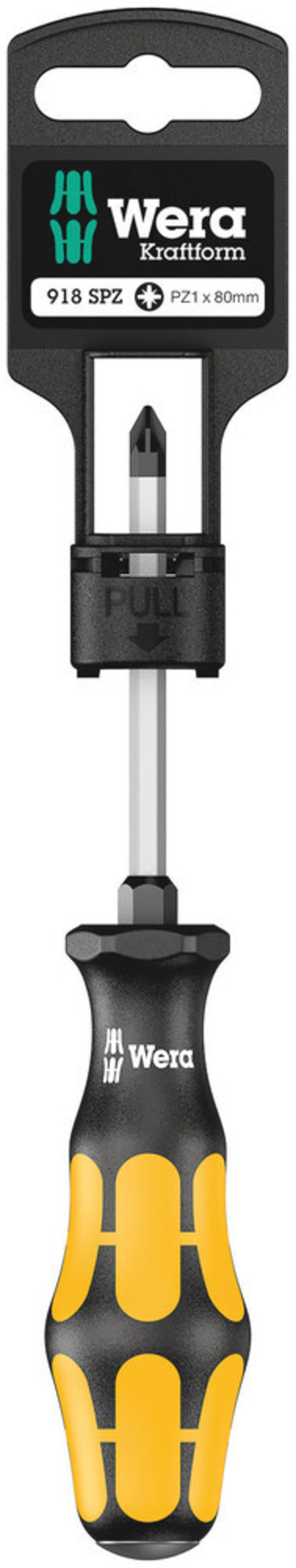Tournevis pour vis cruciformes PZ 918 SPZ PZ 1 x 80 mm Hang-Tag WERA - 05100080001