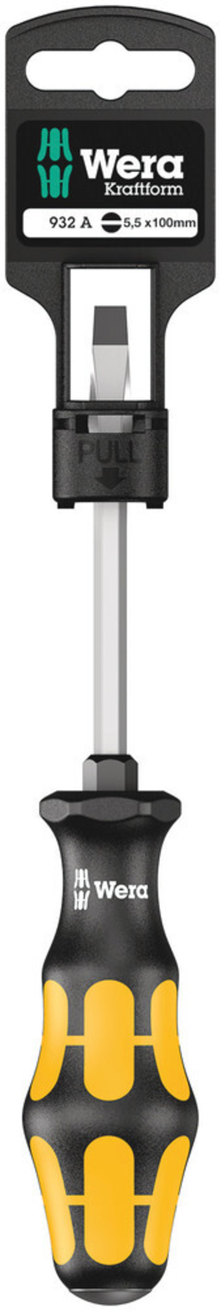 Tournevis pour vis à fente 932 A 1,0 x 5,5 x 100 mm Hang-Tag WERA - 05100085001