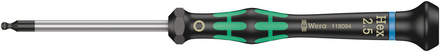 Tournevis électronicien hexagonal à tête sphérique 2052 2,5 x 60 mm WERA - 05118094001