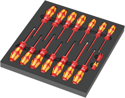 Jeu de tournevis isolés VDE 16 pièces 9711 Insert en mousse jeu de tournevis VDE 1 Wera - 05150102001
