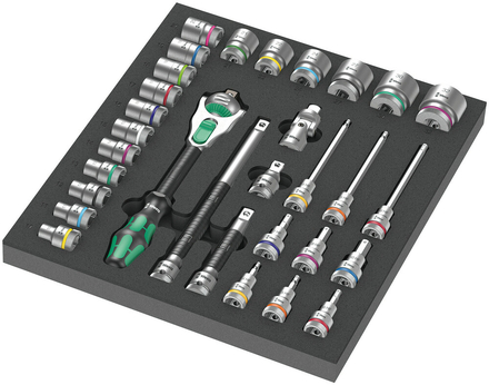 Jeu de cliquet Zyklop 31 pièces 9722 Insert en mousse jeu cliquet 8000 C Zyklop 1 Wera - 05150112001