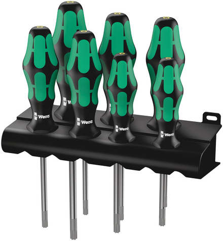 Jeu de tournevis Kraftform Plus avec fonction de retenue + Rack 367/7 TORX HF WERA - 05223161001